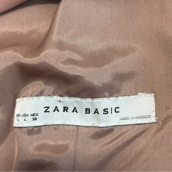 Zara silk satin V-neck sleeveless pleated tiered layered dress Sz  L pink gray - Picture 8 of 15